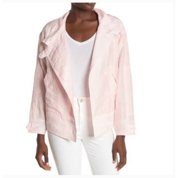 Rebecca Minkoff Zahara Double-Breasted Button Moto Jacket Pink Women's Small - Picture 1 of 12